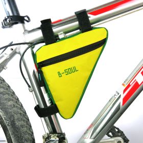 Saddle bag riding bicycle mountain bike bag triangle tool kit upper tube beam bag bicycle equipment accessories (Option: Yellowish green)