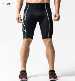 Quick-Drying Compression Shorts For Men (Option: S-Silver)