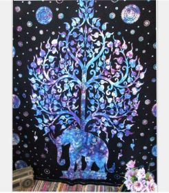 Stamp Bohemia Beach Blanket Mural (Option: Blue-150x230cm thick)