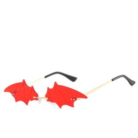 Cool bat-shaped sunglasses (Color: Red)