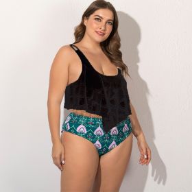 Women's Split Plus Size Bikini (Option: Black-5XL)