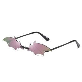 Cool bat-shaped sunglasses (Color: Purple)